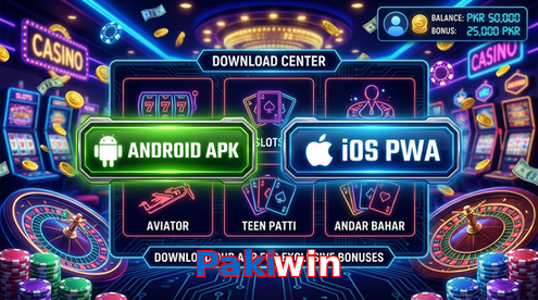 Main screen of Pakiwin download page for PK players